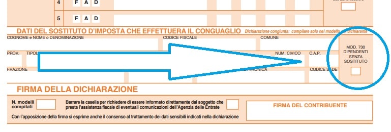 730 senza sostituto di imposta