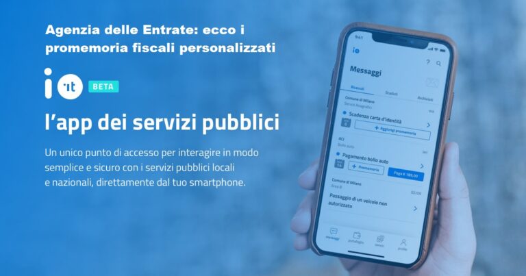 App IO e Agenzia delle entrate: ecco i promemoria personalizzati