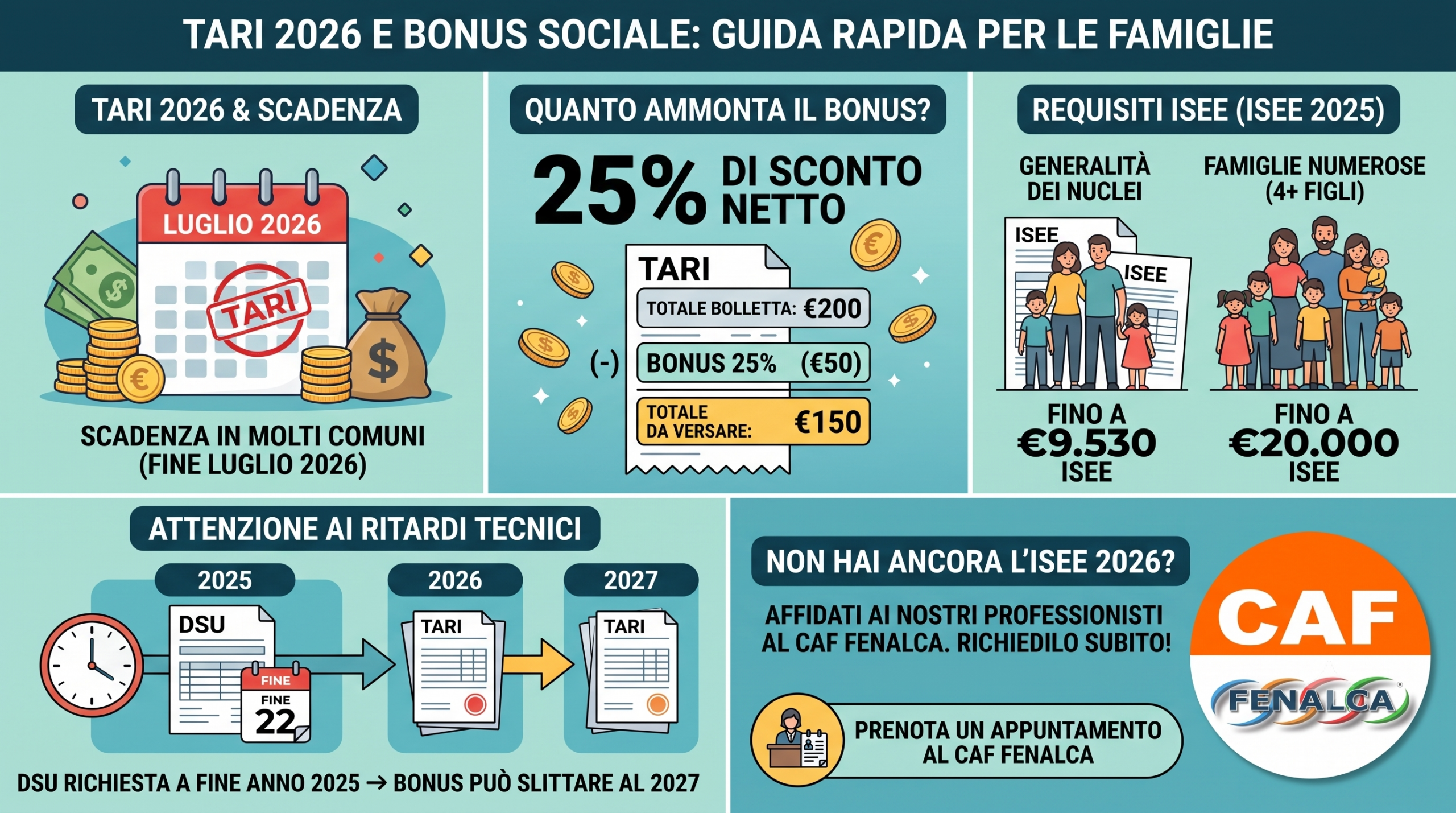 Scadenza TARI 2026 a luglio: come funziona il Bonus Sociale